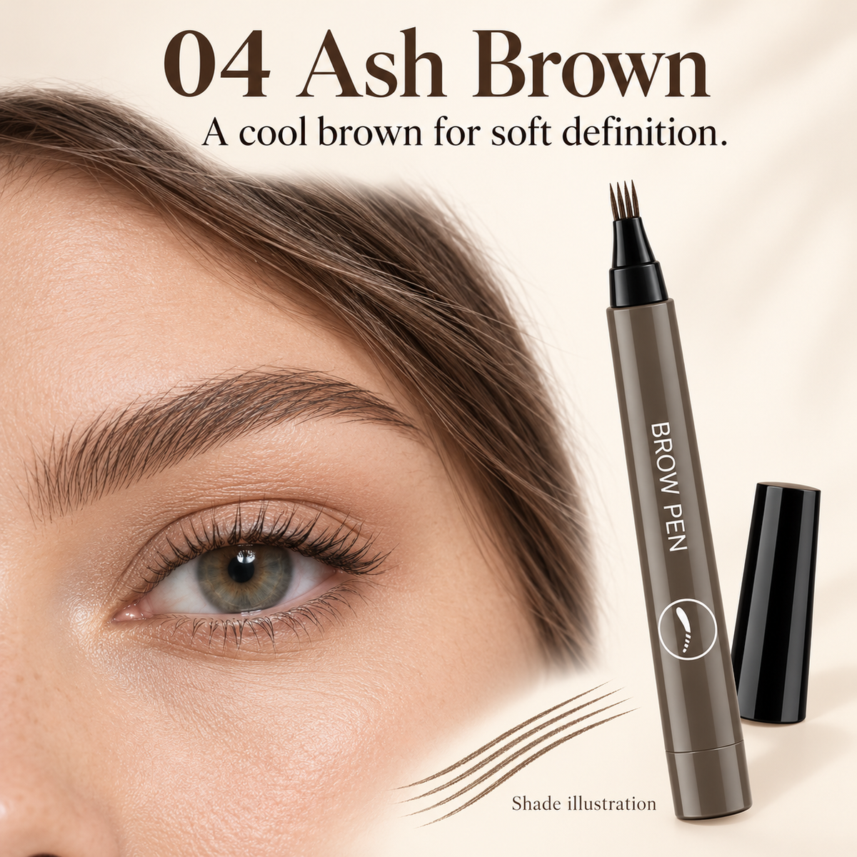 Waterproof Four-tip Beard and Eyebrow Pen