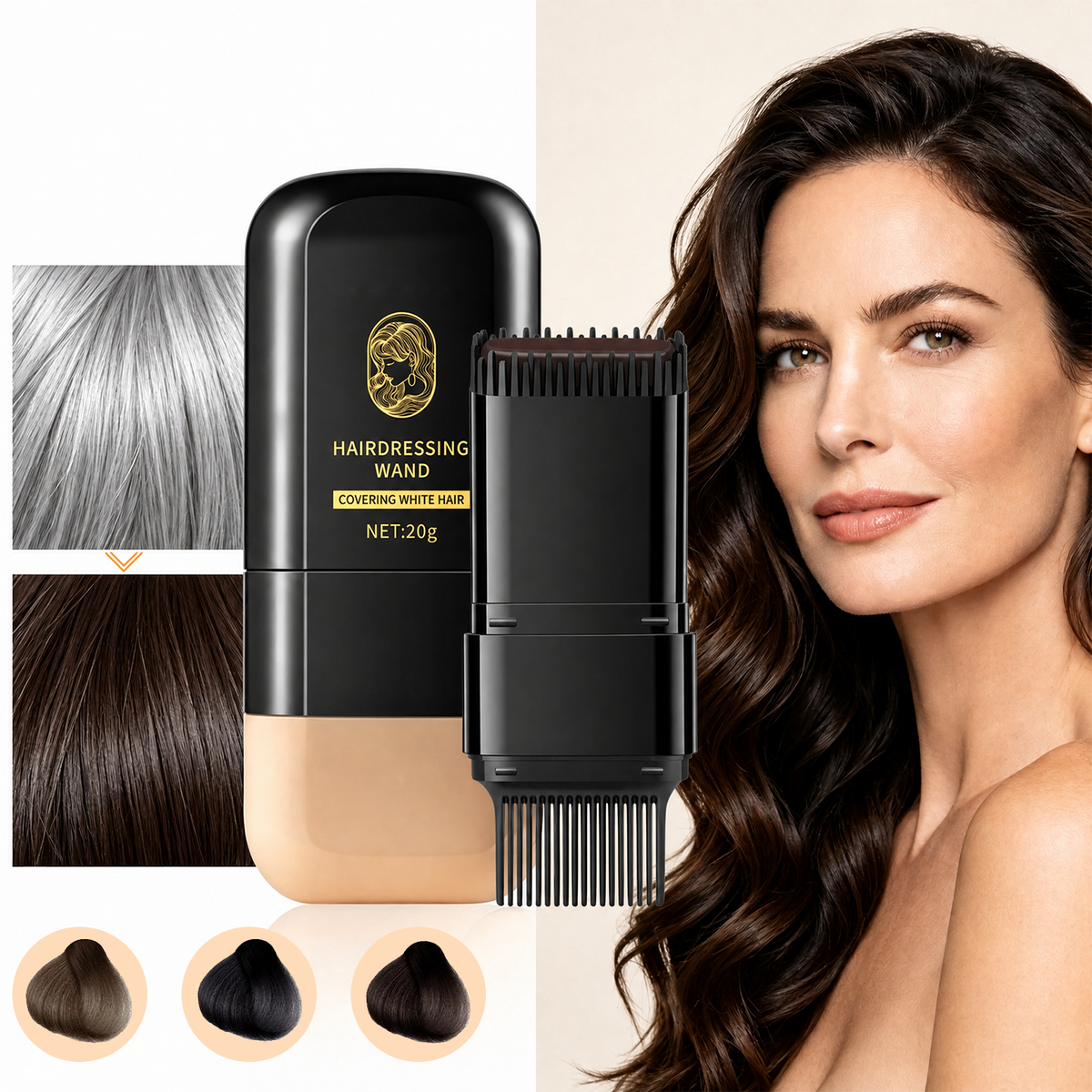 Instant Hair Color Stick – Built-In Comb & Gray Coverage