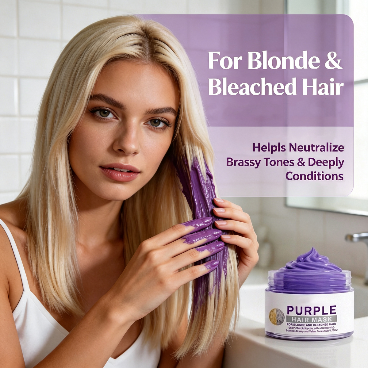 Purple Hair Mask – Tone Balancing & Moisturizing Care for Blonde and Bleached Hair