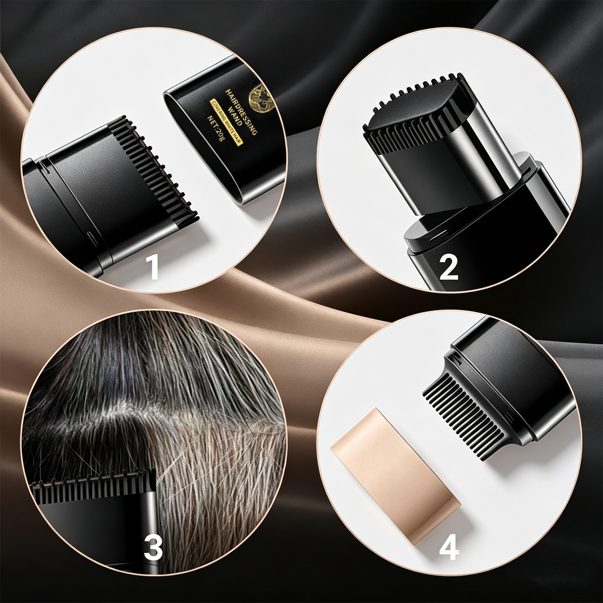Instant Hair Color Stick – Built-In Comb & Gray Coverage