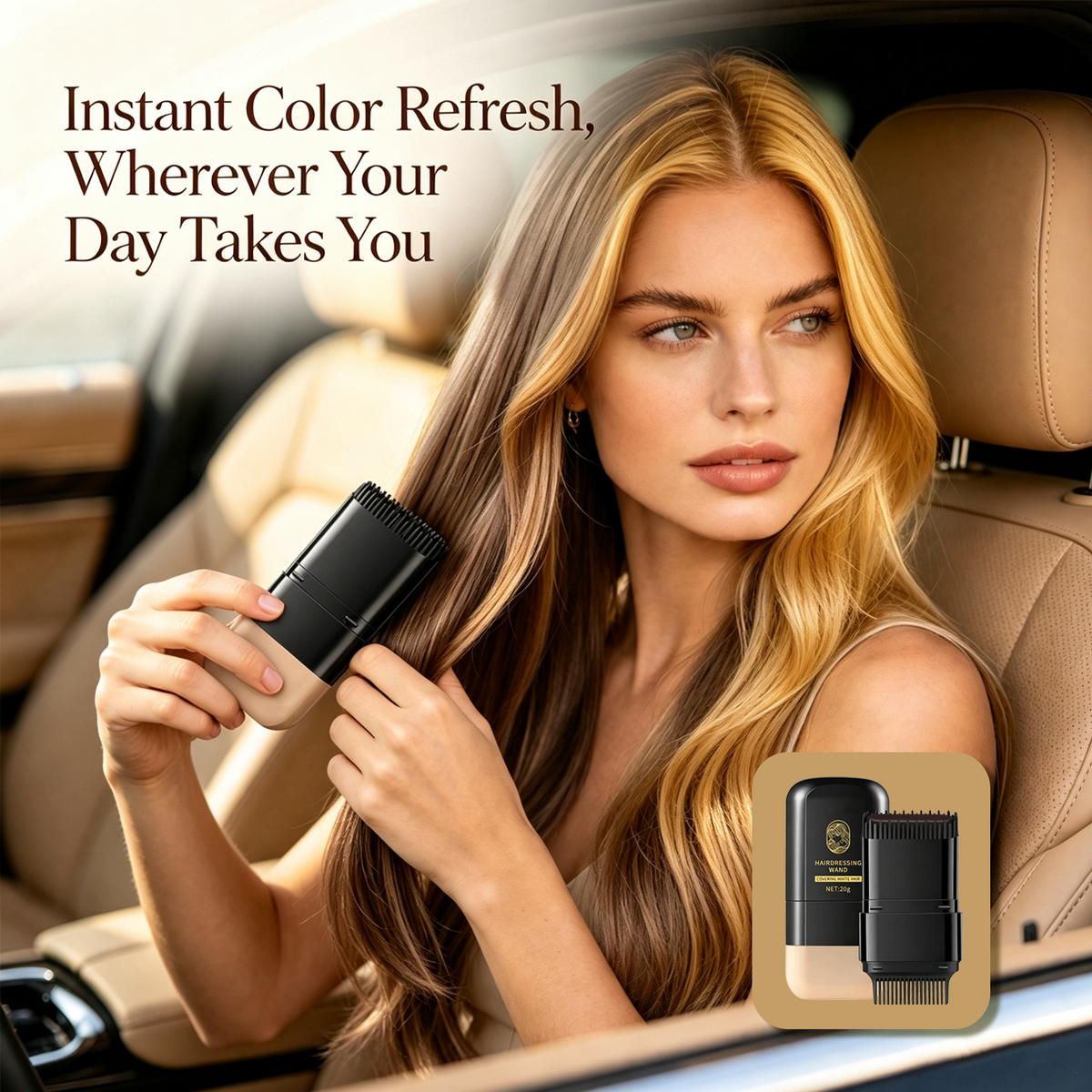 Instant Hair Color Stick – Built-In Comb & Gray Coverage