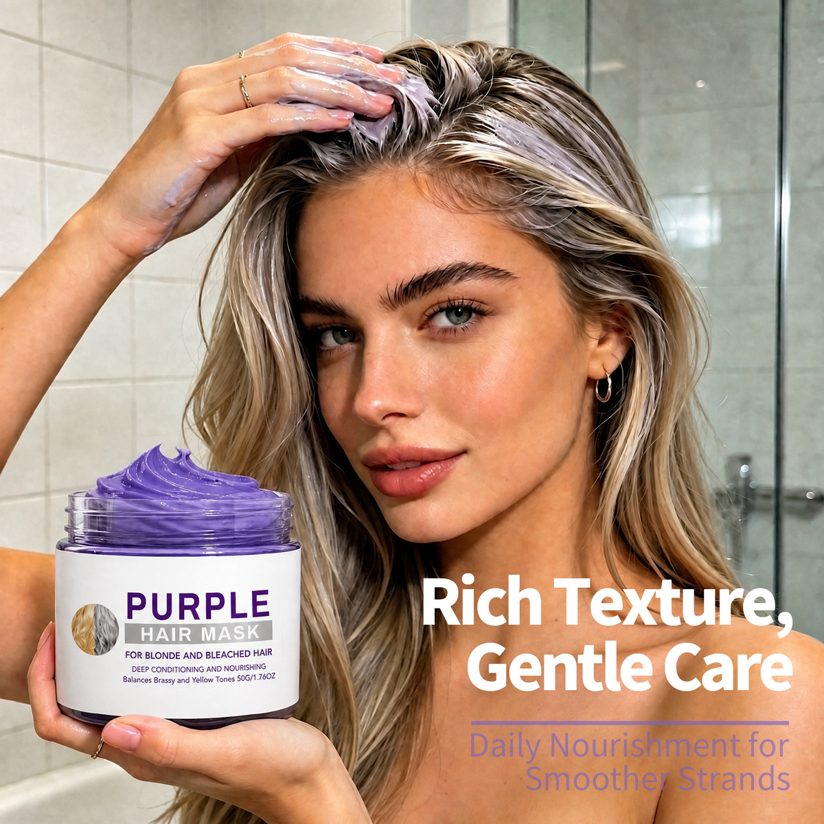 Purple Hair Mask – Tone Balancing & Moisturizing Care for Blonde and Bleached Hair