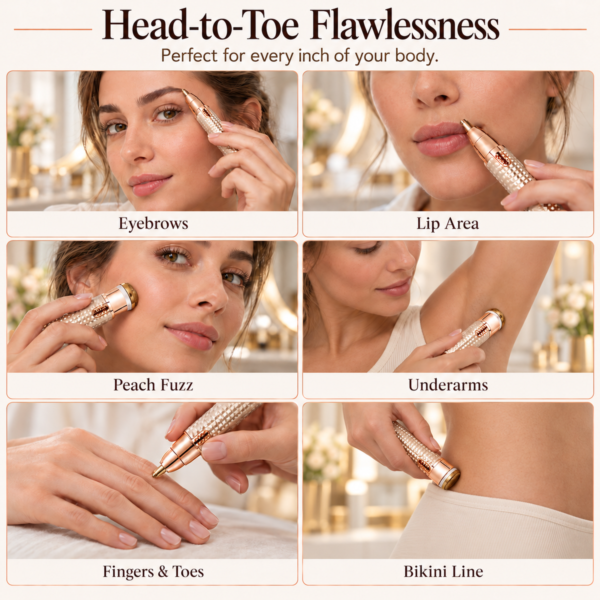Portable Electric Eyebrow Trimmer – Interchangeable Heads