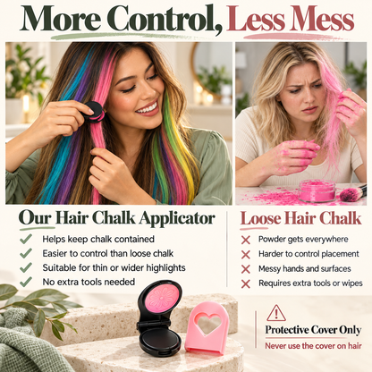 12-Color Temporary Hair Chalk Applicator Set
