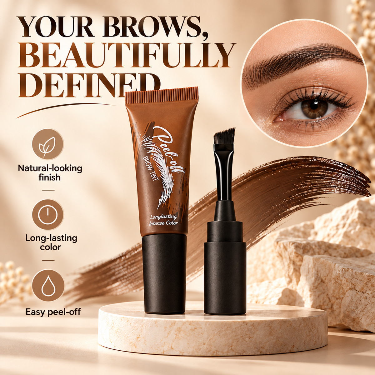 Long-Lasting Waterproof Brow Tint , Available in 5 Shades