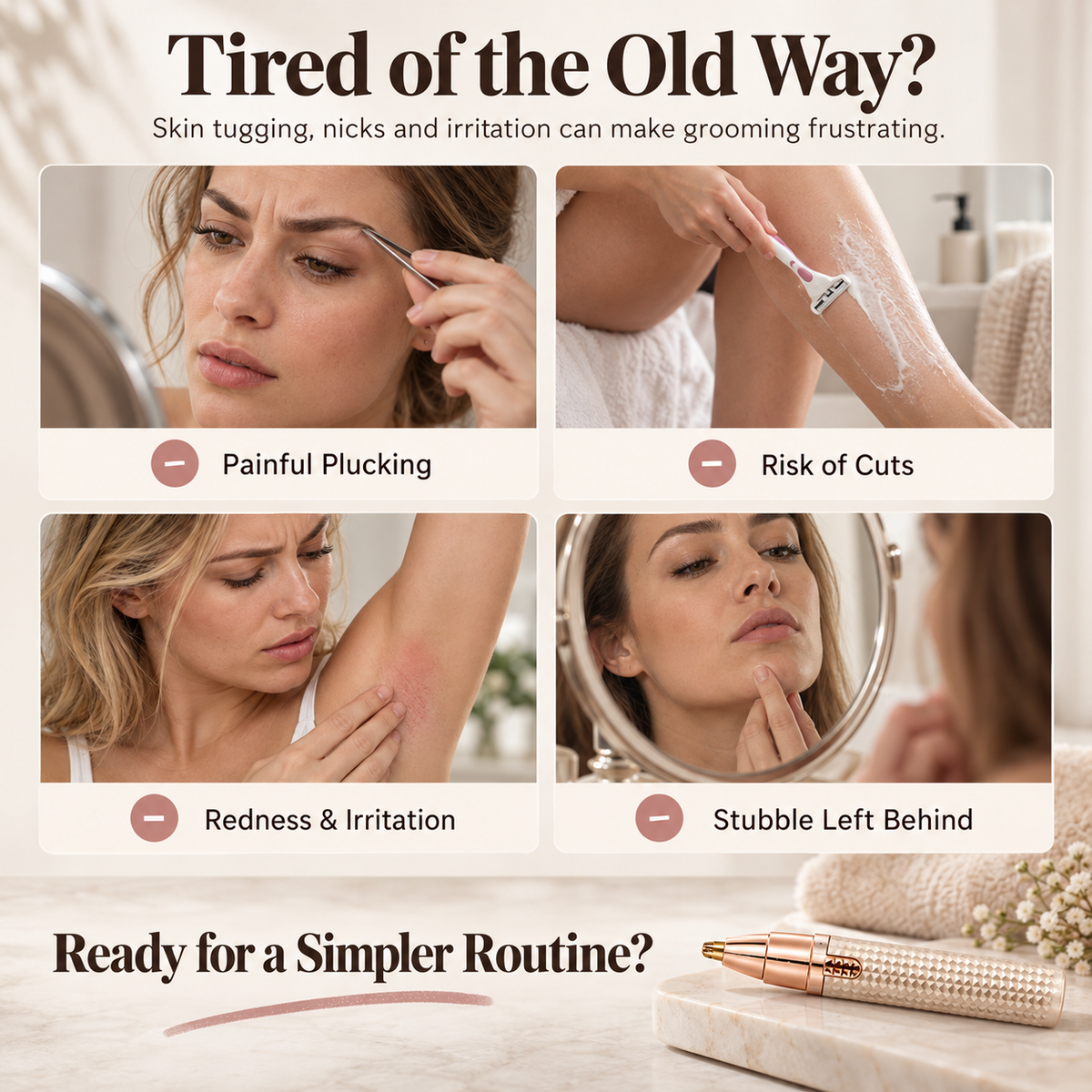 Portable Electric Eyebrow Trimmer – Interchangeable Heads