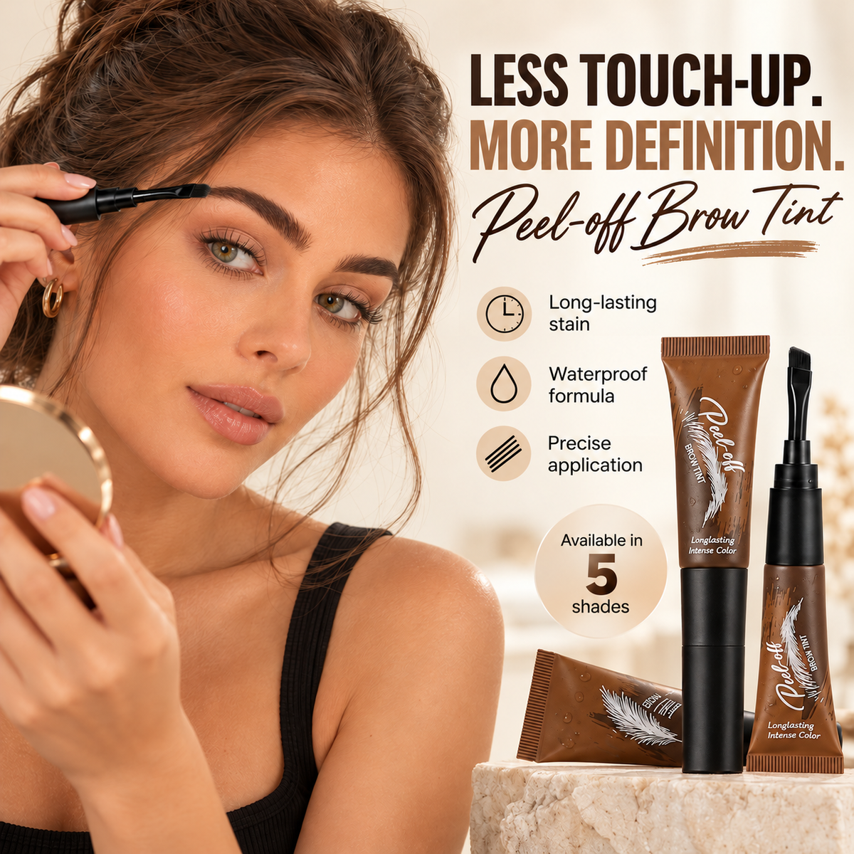 Long-Lasting Waterproof Brow Tint , Available in 5 Shades