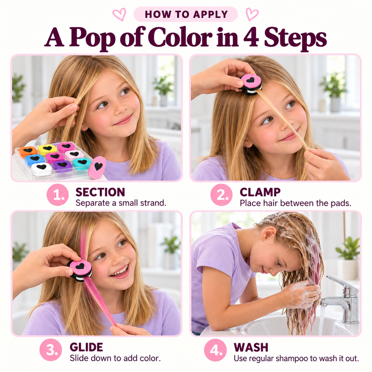 12-Color Temporary Hair Chalk Applicator Set