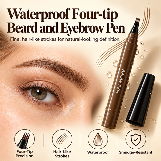 Waterproof Four-tip Beard and Eyebrow Pen
