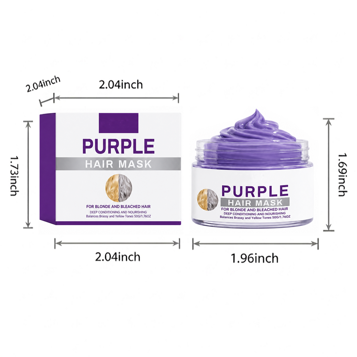 Purple Hair Mask – Tone Balancing & Moisturizing Care for Blonde and Bleached Hair