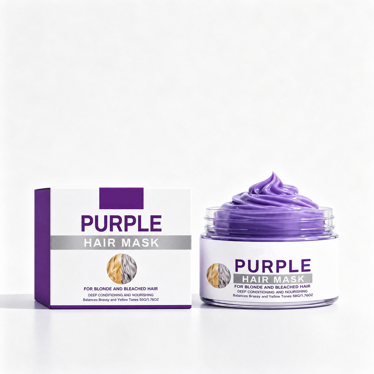 Purple Hair Mask – Tone Balancing & Moisturizing Care for Blonde and Bleached Hair