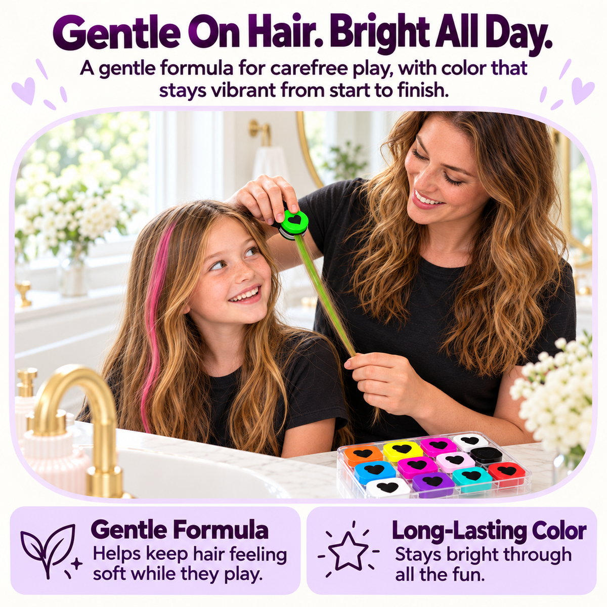 12-Color Temporary Hair Chalk Applicator Set